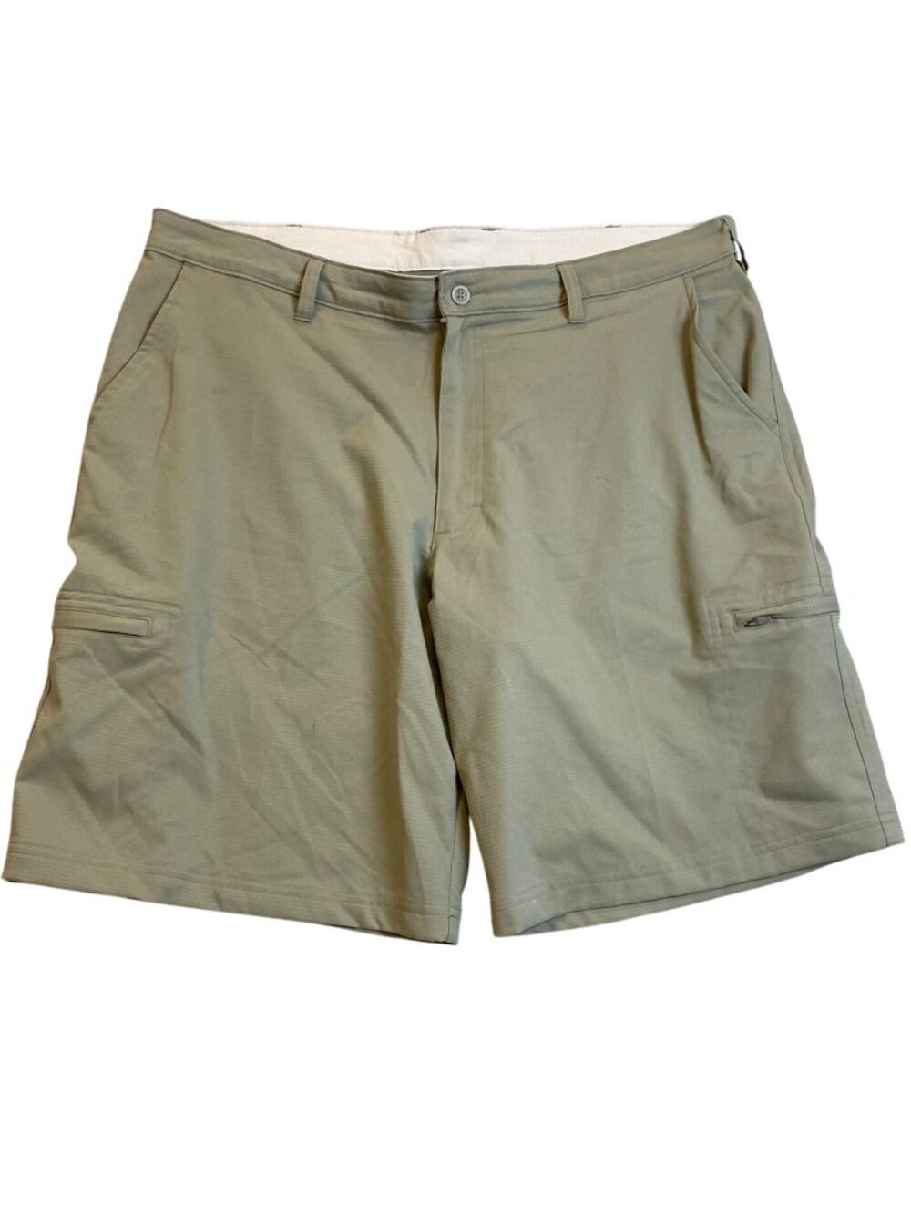 Champion Men's Cargo Shorts Size 38 Green Flat Front Zip Pockets Casual Classic